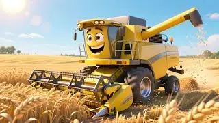 Combine Harvester Goes Vroom 🎵 | Fun Farm Vehicle Song for Kids | Nursery Rhymes & Kids Songs