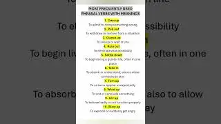 Important Phrasal Verbs. English Vocabulary. Learn English Lesson. Advanced English. IELTS Prep
