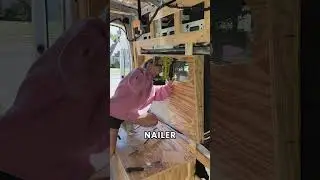 DIY window frame in my Ford Transit van build #vanlife #shorts