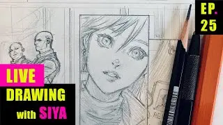 INKING A COMIC BOOK PAGE | LIVE DRAWING with Siya Oum | Episode 25