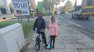School Run/ morning routine riding my bike and scooter