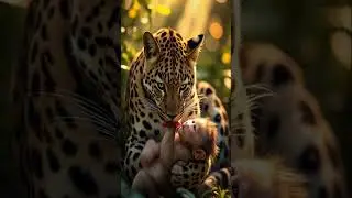 Leopard Adopts Baby Monkey  Unbelievable Yet Heartwarming Wildlife Bond #leopard #cubs