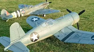 „Flying in formation, the Spitfire and the F4U Corsair.“
