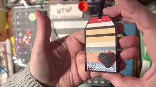 (1136) Paper Strip Heart &hearts;️ Tag 🏷️ for Card? Scrapbook? Journal?
