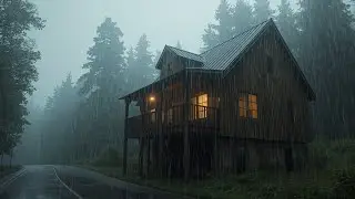A Quiet Place to Rest During Heavy Rain🌲| Fall Into Deep Sleep