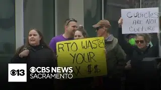 State workers protest Newsom's return to office order, seek raise