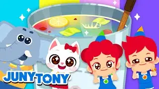 Rainbow Stew 🌈🍲 Colorful Bits and Bobs in the Pot!｜Color Songs for Kids｜JunyTony