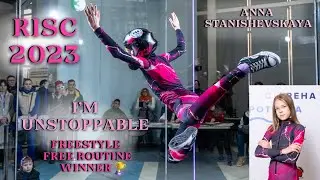 Russian Indoor skydiving championship 2023. Anna's winning free routine.