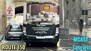 【Only 3 stops】Malta Bus Route 150（MCAST-Lascaris）8x speed 1st person pov