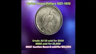 1921 $1 Peace Dollar sold for $13,200.00