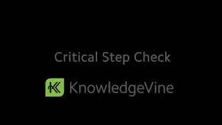 Human Performance Tool: Critical Step Check