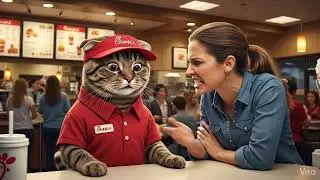 Cat dealing with mean customer