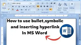 How to use bullet,symbolic &hyperlink in MS word#trend#viral#mswordtutorials #mswordshortcut#youtube