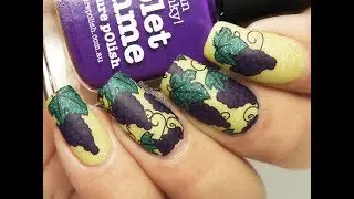 DIY Grapes Nails ||Reverse Stamping Nail Art||