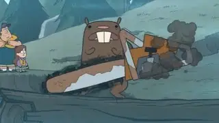 BEAVER WITH A CHAINSAW