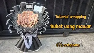 Tutorial wraping buket uang mawar | cara membuat buket uang mawar
