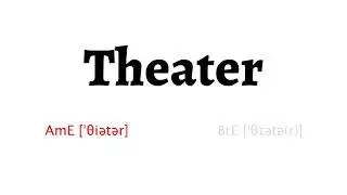 How to Pronounce theater in American English and British Englishtheater