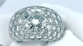 Bague jonc Full diamonds en platine massif en diamants brillants