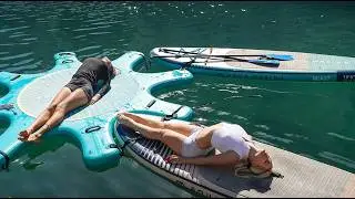 Stretching on SUP and wet yoga 🧘🏼&zwj;♀️💦