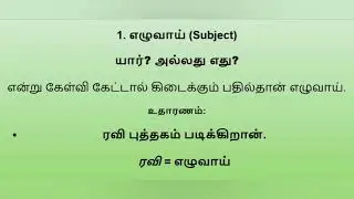 How to identify the subject, object, and verb in a sentence? in Tamil