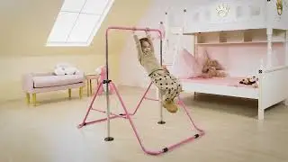 ZENOVA Junior Kip Bar Gymnastic Horizontal Bar Height Adjustable, Foldable Gym Bar Monkey Bar