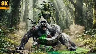 Medusa vs Lions and the Gorilla &ndash; Mythic Jungle Battle in 8K
