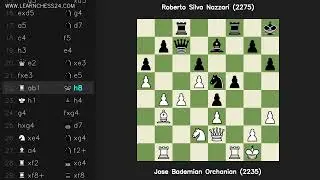 西西里-防御-卡纳尔-索科尔斯基攻击: Jose Bademian Orchanian (2235) vs Roberto Silva Nazzari (2275)