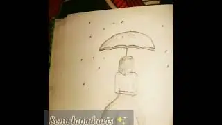 best art me drawing girl  😜 good art rain 🌧️ back art #girlarts#sonulagadarts#rain#simplearts#3Dart