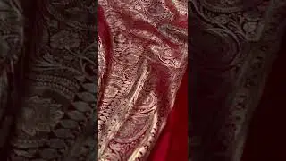 Royal Black & Red Banarasi Saree 👑 | Pure Katan Silk #viralshorts #banarasikatansilksaree #trending
