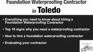 Toledo Foundation Waterproofing Contractor