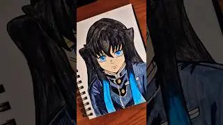 Drawing Muichiro Tokito manga style #shorts #art #anime #demonslayer #fanart