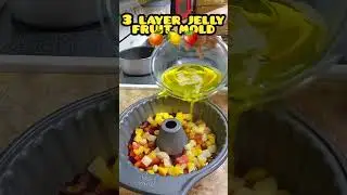 3 Layer Jelly fruit mold #easyrecipe #jelly #gelatina #postres #desert #fruitjellycake #jello