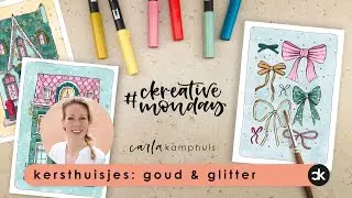 TUTORIAL STRIKKEN TEKENEN - Bonusles Goud & Glitter bij de Tekencursus Huisportretjes: Kersthuisjes