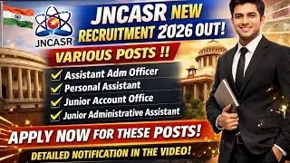 JNCASR NEW NON TEACHING VACANCIES OUT ON VARIOUS POSTS !! #govtjobs #centralgovtjobs