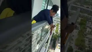 Cleaning the exterior of the balcony glass using this method reduces the chances  of streaking.