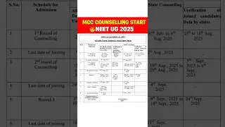 MCC Counselling Registration Start | NEET Counselling 2025 | #neet2025 #ntaneet #mcccounselling