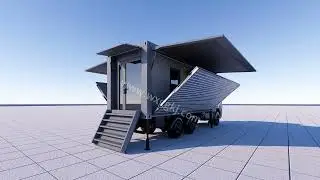 Latest technology, unique automatic folding system, extended container house, all-aluminum body.