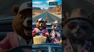 Road Trip Chaos on Route 66 | The Snacks Fly!🍿🚙#CritterVerse #animationvideo #animallovers