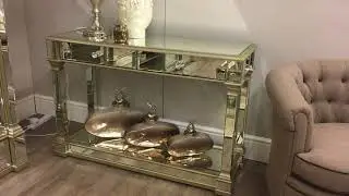 Athens Gold Mirrored 2 Drawer Console Table