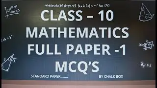 #cbseclass10 Class 10 Maths Sample Paper-1(MCQ)🔥# Detailed Solution | Board Exam 2026 | CHALK BOX