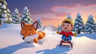 Minecraft Tiny Fox Cub Slid Down the Snowy Slope | Kids Songs & Nursery Rhym