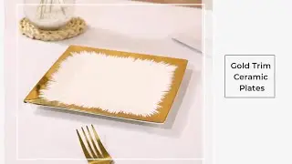 Gold trim white ceramic dining plates
