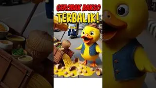 Gerobak Bakso Terbalik, Bebek Sedih Banget 😢🍜 #bebeklucu  #duckshorts  #bebek  #ai  #shorts