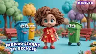 Recycling Song 🌍♻️ | Miniloo Kids Rhyme with Blue, Yellow & Green Bins