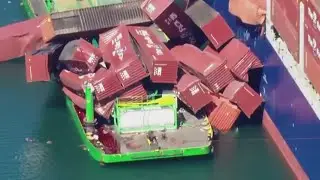 Clean-up continues after dozens of shipping containers fell into the ocean from a cargo ship