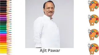 🧑&zwj;⚖️ How to draw Ajit Pawar | Step by step tutorial to draw and color Ajit Pawar | Pencil to Palette