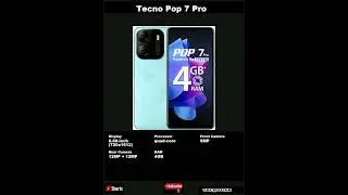 Tecno Pop 7 Pro SmartPhone Features|#shorts