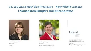 So you are a new Vice President &ndash; now what? Lessons learned from Rutgers and Arizona State