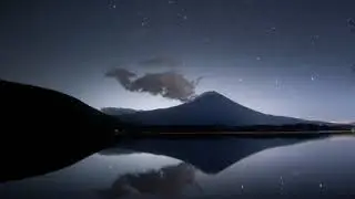 富士山と秋の星空☆　～田貫湖の星空～