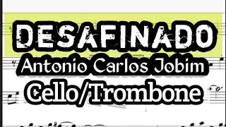Desafinado Cello or Trombone Sheet Music Backing Track Play Along Partitura